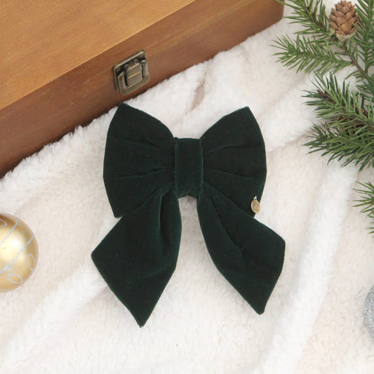 Green Velvet Bow