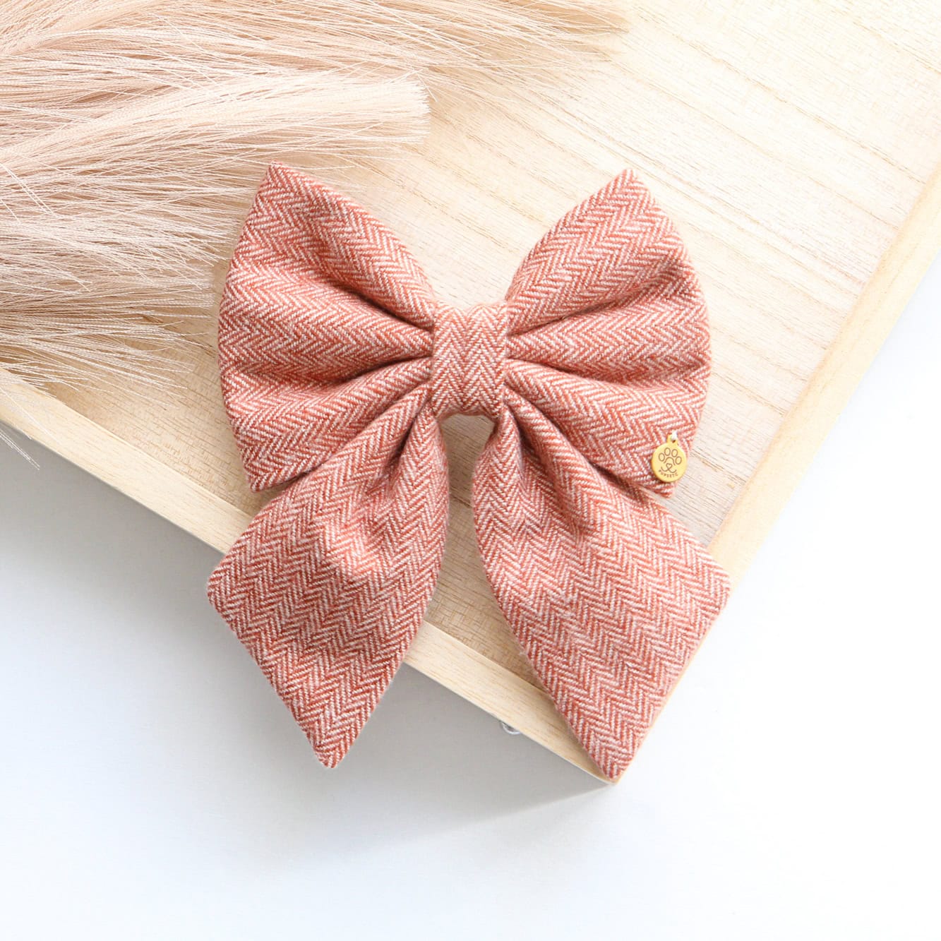 Autumn Herringbone Bow