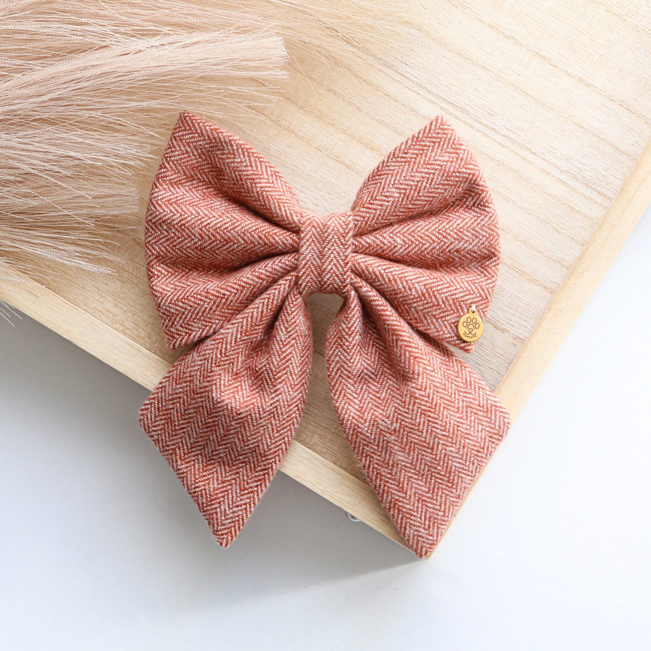 Autumn Herringbone Bow