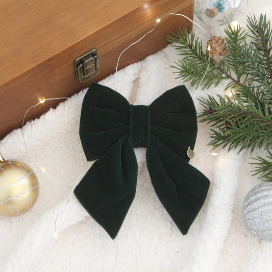 Green Velvet Bow