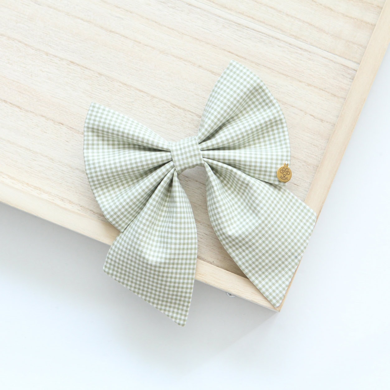 Sage Gingham Bow